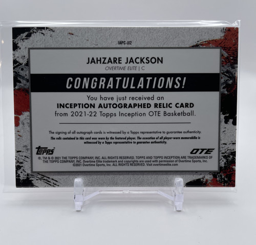 2021 22 Topps OTE Inception Jahzare Jackson Pink Rookie Patch Auto 99 (2).1