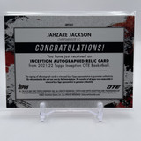 2021 22 Topps OTE Inception Jahzare Jackson Pink Rookie Patch Auto 99 (2)