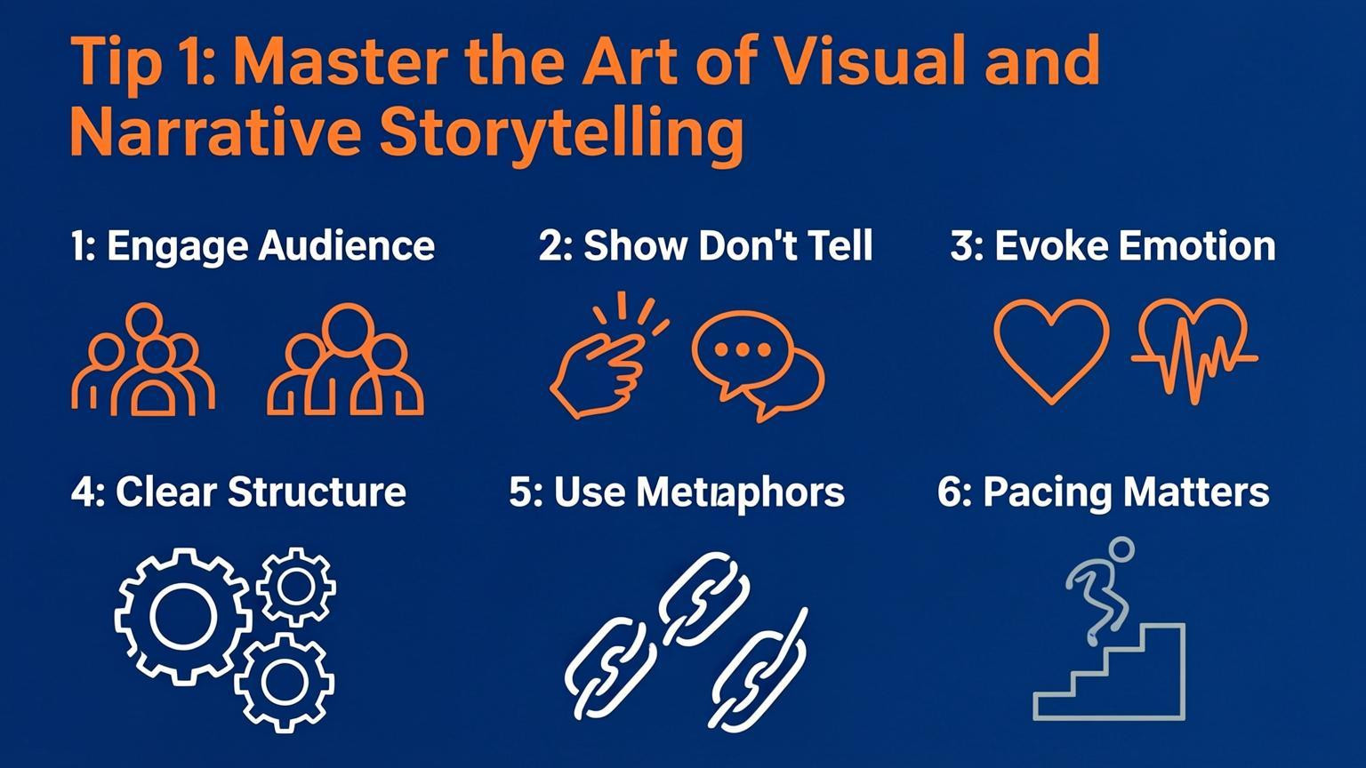 list visual: Tip 1: Master the Art of Visual and Narrative Storytelling