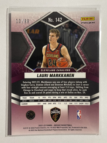 2021 22 Panini Mosaic Lauri Markannen Choice Yellow Prizm 88 #142 (2).1