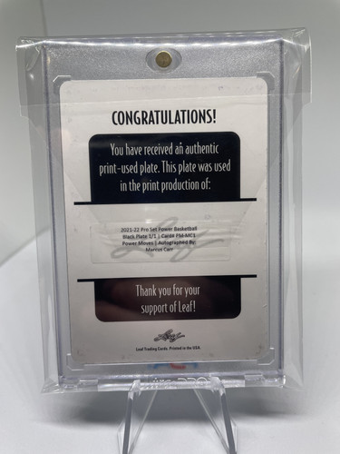 2021 22 Leaf Pro Set Power Marcus Carr 11 Black Printing Plate Rookie Auto (2).1
