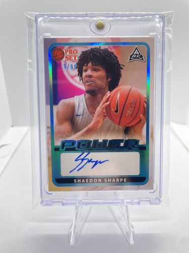 2021 22 Leaf Pro Set Power Shaedon Sharpe Aqua Rookie Auto 99 (1).1