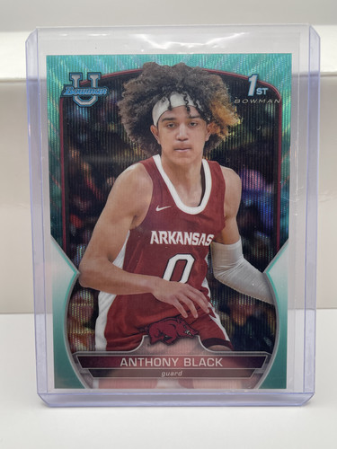 2022 23 Bowman University Anthony Black RC Blue Refractor 150 Aqua 199 (x5) (6).1