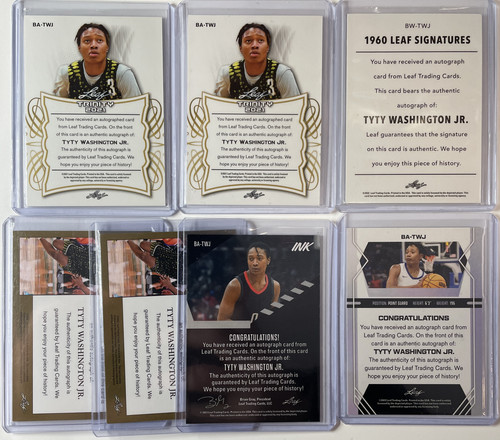 2021 22 Leaf Trinity + Memories TyTy Washington Rookie Auto Set (x7) 15 25 99 (2).1