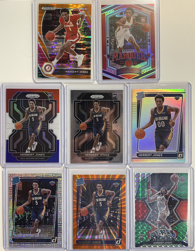 2021 22 Panini Prizm Herbert Jones Orange 49 + RWB + Red 149 Rookie Set (x8) (1).1