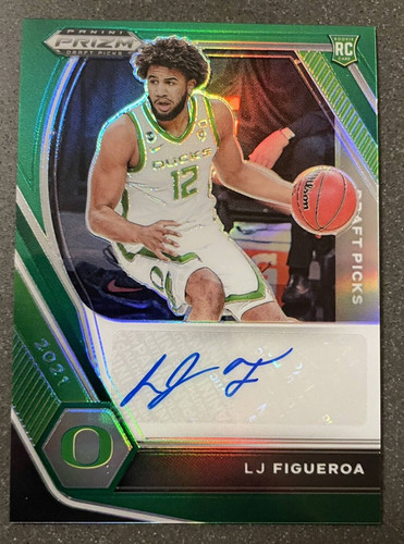 2021 Panini Prizm Draft Picks LJ Figueroa Green Rookie Auto #DP LJF (1).1