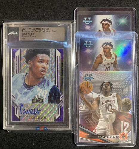 2022 23 Leaf Metal Chance Westry 11 Auto Proof + Bowman University Best Inserts (1).1