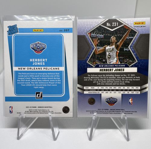 2021 22 Panini Prizm Herbert Jones Orange 49 + RWB + Red 149 Rookie Set (x8) (3).1