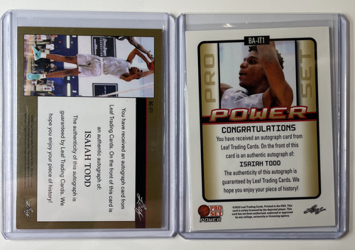 2021 22 Leaf Pro Set Power Isaiah Todd Aqua Rookie Auto 99 + Memories Bronze (2).1
