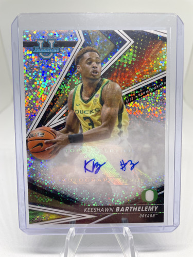 2022 23 Bowman U Best Keeshawn Barthelmy Speckle 25 Green 99 & Blue 150 Auto (4).1