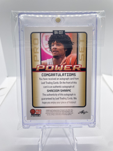2021 22 Leaf Pro Set Power Shaedon Sharpe Aqua Rookie Auto 99 (2).1