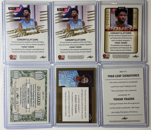 2021 22 Leaf Pro Set Yohan Traore Rookie Auto 20 50 + Memories 20 25 + Money (2).1