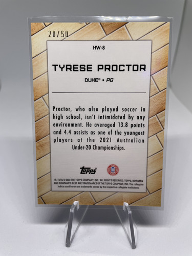 2022 23 Bowman U Best Tyrese Proctor Blue Refractor 150 Green 99 Neon 50 (5).1