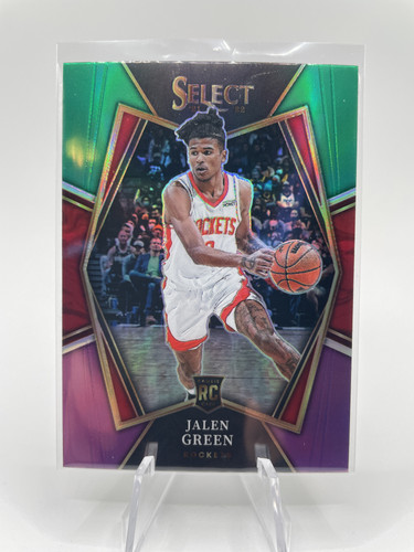 2021 22 Panini Select Jalen Green Premier Green White Purple Prizm Rookie + Base (1).1