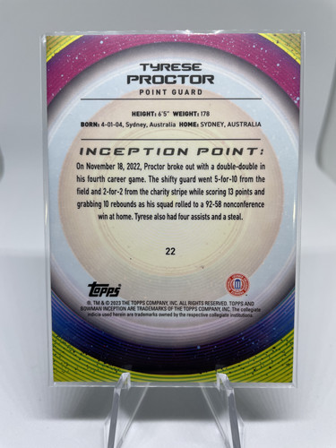 2022 23 Bowman U Best Tyrese Proctor Blue Refractor 150 Green 99 Neon 50 (7).1
