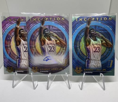 2022 23 Bowman University Inception Ernest Udeh Blue Auto 99 + Auto + Green 99 (4).1