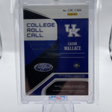 2022 23 Panini Chronicles Cason Wallace College Roll Call Pink Rookie Auto SP (2)