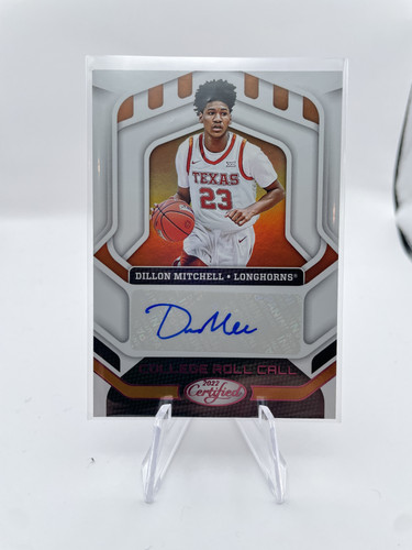 2022 23 Panini Chronicles Draft Dillon Mitchell College Roll Call Pink SP Auto (1).1