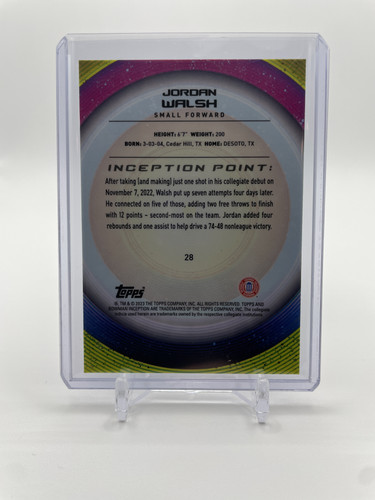 2022 23 Bowman University Inception Jordan Walsh Orange Foil Rookie 25 (2).1