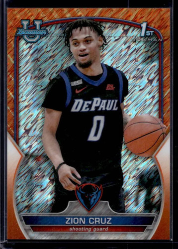 2022 23 Bowman University Chrome Zion Cruz Orange Refractor 25 (1).1