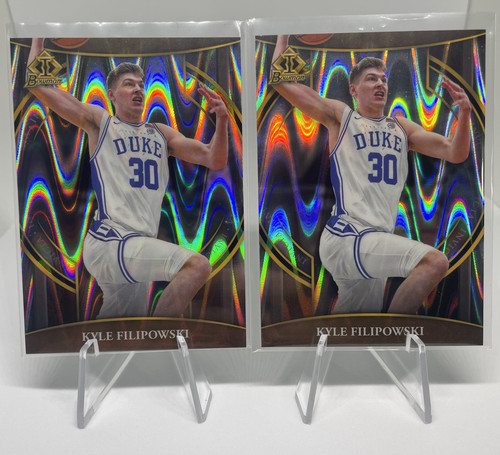 2022 23 Bowman University Chrome Kyle Filipowski Invicta Refractor 150 Set (x2) (1).1