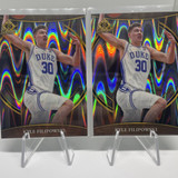 2022 23 Bowman University Chrome Kyle Filipowski Invicta Refractor 150 Set (x2) (1)
