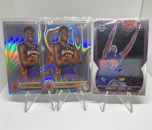 2022 23 Bowman University Chrome Ernest Udeh Rookie Auto + Mcdonald's Wave 399 (1).1