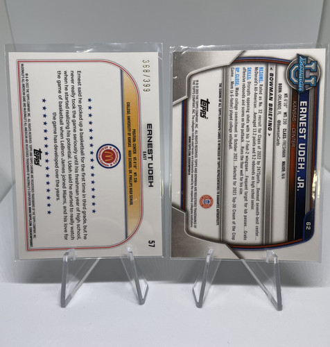2022 23 Bowman University Chrome Ernest Udeh Rookie Auto + Mcdonald's Wave 399 (2).1