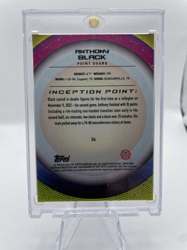2022 23 Bowman University Inception Anthony Black Orange Foil 25 (2).1