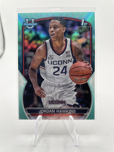 2022 23 Bowman University Chrome Jordan Hawkins Aqua Refractor 199 (1).1
