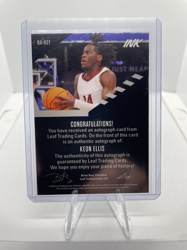 2022 23 Leaf Ink Keon Ellis White Border Rookie Auto (2).1