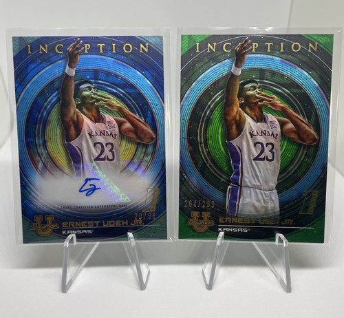 2022 23 Bowman University Inception Ernest Udeh Blue Auto 99 + Auto + Green 99 (2).1