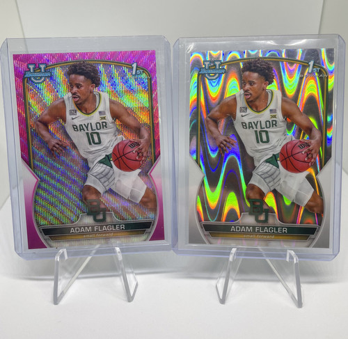 2022 23 Bowman University Chrome Adam Flagler Fuchsia 125 + Wave Refractor 100 (1).1
