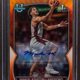 2022 23 Bowman University Chrome Makai Ashton Langford Orange Shimmer Auto 25 (1)
