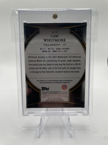 2022 23 Bowman University Chrome Cam Whitmore Invicta Refractor Rookie Auto 99 (2).1