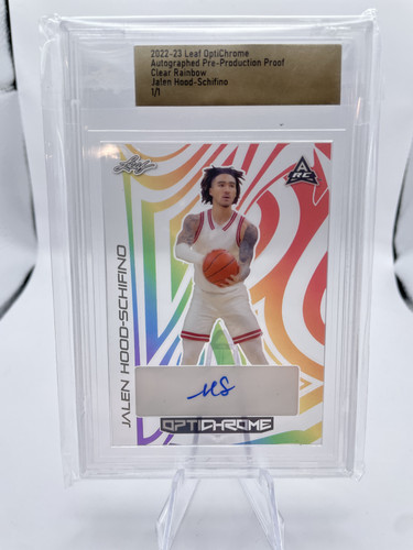 2022 23 Leaf Optichrome Jalen Hood Schifino Clear Rainbow Proof Rookie Auto 11 (1).1