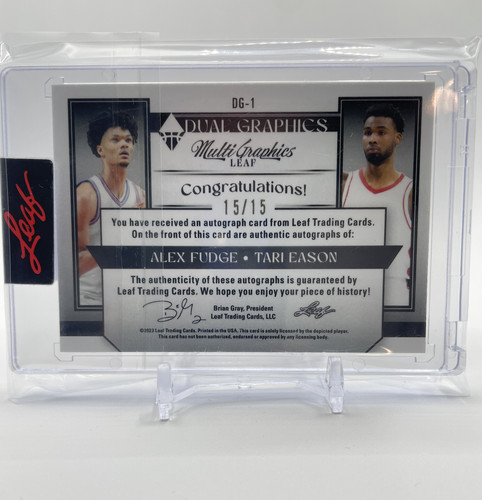 2022 23 Leaf Multigraphics Tari Eason + Alex Fudge Pink Rookie Dual Auto 15 (2).1