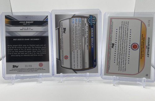 2022 23 Bowman U Chrome Amari Bailey Green Refractor 99 + Blue 99 Set (x3) (2).1