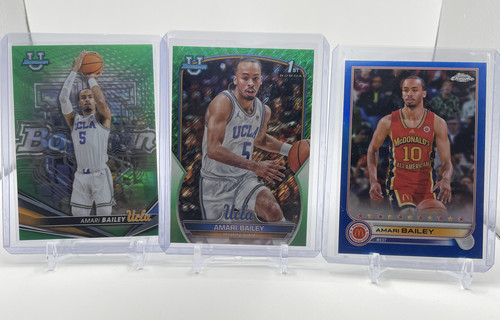 2022 23 Bowman U Chrome Amari Bailey Green Refractor 99 + Blue 99 Set (x3) (1).1