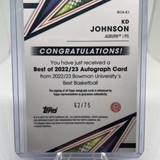 2022 23 Bowman University Best KD Johnson Gold Lava Refractor Auto 75 (2)