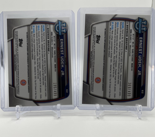 2022 23 Bowman U Chrome Ernest Udeh Refractor Auto 499 (x4) + Patch Auto 199 (6).1