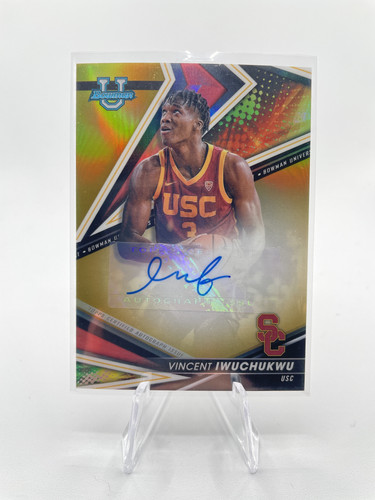 2022 23 Bowman University Chrome Vincent Iwuchukwu Gold Refractor Auto 50 (1).1