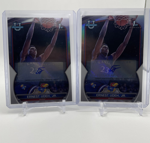 2022 23 Bowman U Chrome Ernest Udeh Refractor Auto 499 (x4) + Patch Auto 199 (2).1