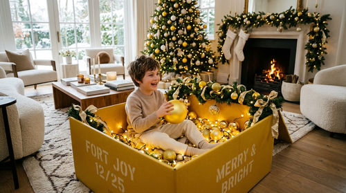 a wide shot of a young joyful caucasian 6 years old boy that looks like a young Logan Lerman, wearin.png