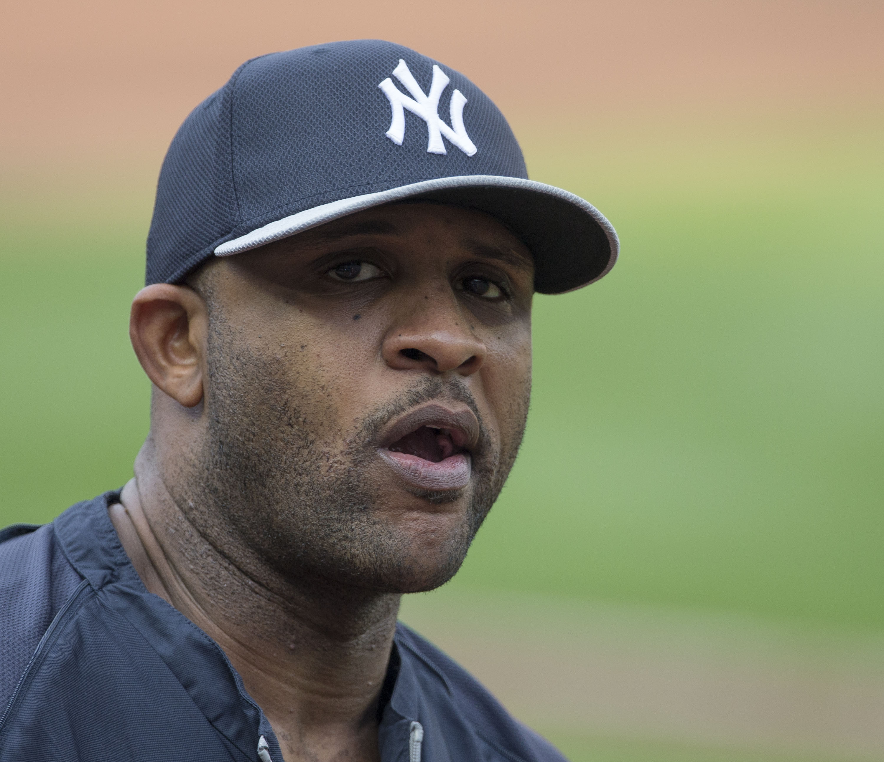 CC Sabathia con uniforme de los New York Yankees