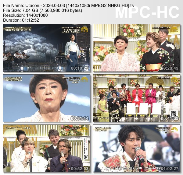 [TV-Variety] うたコン – 2026.03.03