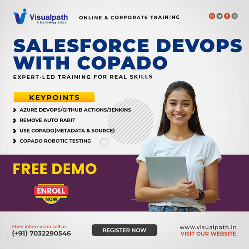 Visualpath provides Copado Training designed for modern DevOps professionals. Build release management expertise through Salesforce DevOps Online Training. Enhance your career opportunities with Salesforce DevOps Training In Hyderabad helps professionals gain global DevOps exposure through learning. Corporate training is available for teams across India, USA, UK, Canada, Dubai, Australia, and globally. Call +91-7032290546.

Website: https://www.visualpath.in/online-salesforce-devops-training.html
WhatsApp: https://wa.me/c/917032290546
Visit Blog: https://visualpathblogs.com/category/salesforce-devops-with-copado/