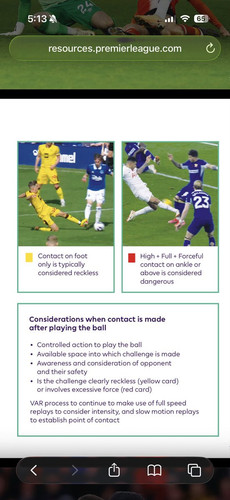 premier league rulebook red card havertz.jpg
