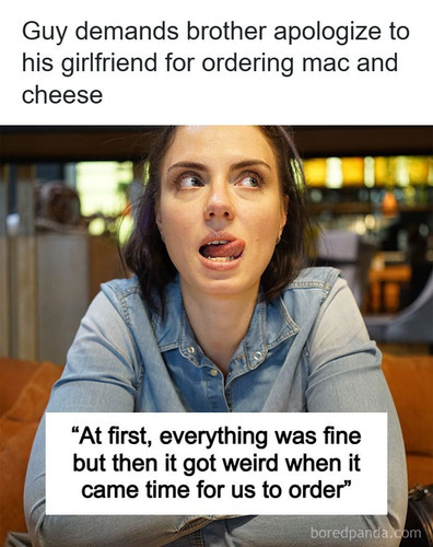 brothers girlfriend upset family dinner drama.jpg