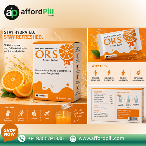 Hydration plays an important role in maintaining overall wellness and supporting daily activities. Our body needs the right balance of fluids to function properly every day. Busy routines, travel, weather changes, and active lifestyles can sometimes affect the body's hydration levels. This is why many people focus on maintaining proper hydration as part of their wellness habits.

ORS Sachet NBPL is becoming a popular choice among people looking for easy hydration support. Simple and convenient products often fit smoothly into daily routines. Today, people are more aware of the importance of maintaining healthy habits and supporting their overall well-being through smart lifestyle choices.


Order Now :-https://www.affordpill.com/products/ors-sachet-nbpl-21gm
E-mail :-info@affordpill.com
Address :-  D-67, Sector-6, Noida, Uttar Pradesh - 201301
Content No:- +91 9355791335, 9818310317
